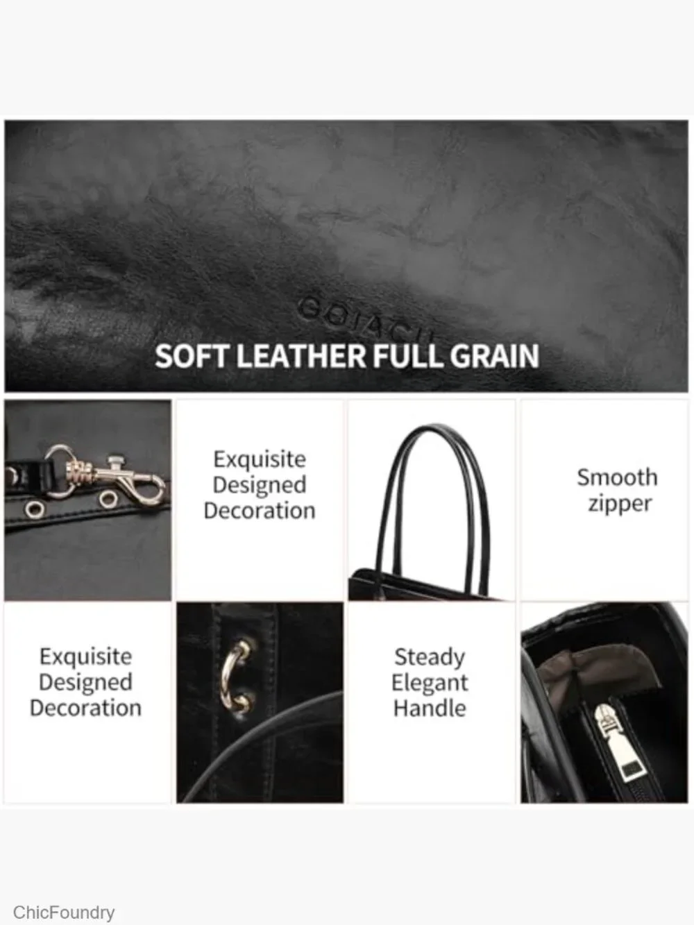 Large Vegan Leather Tote Bag with Laptop Compartment Shoulder Satchel for Work